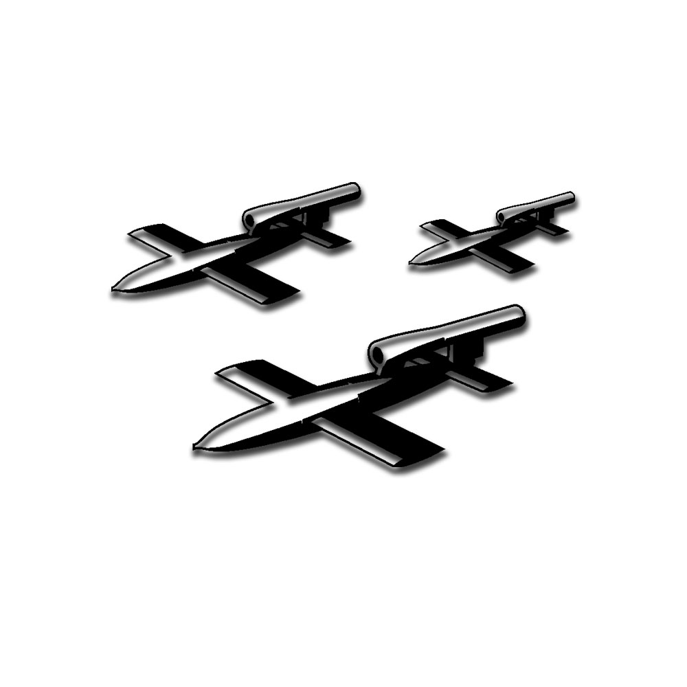 Set V1 rocket sticker Fieseler Fi 103 cruise missile 10cm 15cm 25cm # A5457