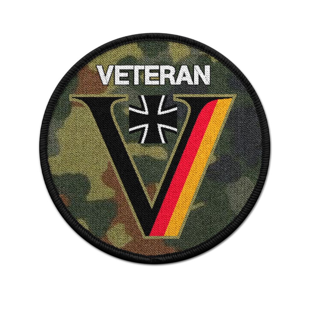 Aufnäher Veteran Bundeswehr Flecktarn Auslands Einsatz V Abzeichen  #27811
