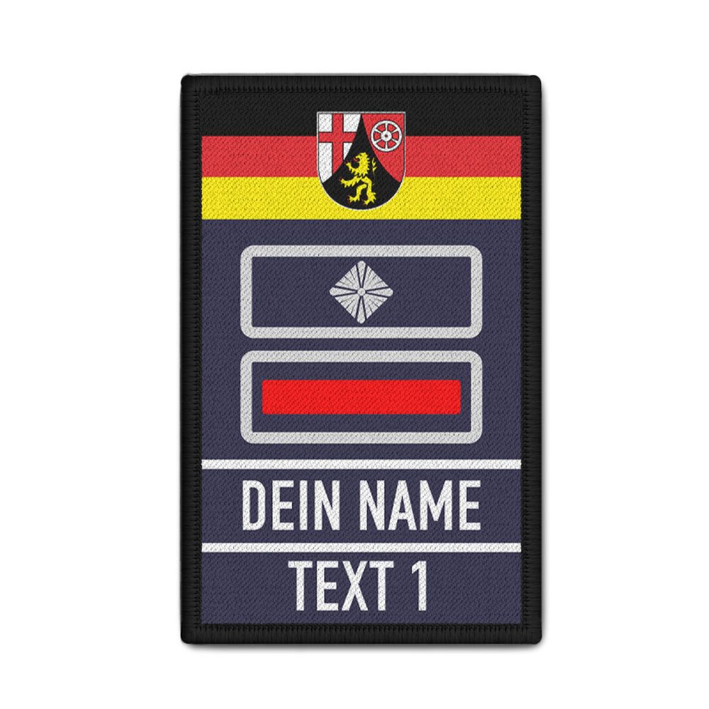 Rank Patch personalisierbar Feuerwehr Rheinland Pfalz RLP #47584