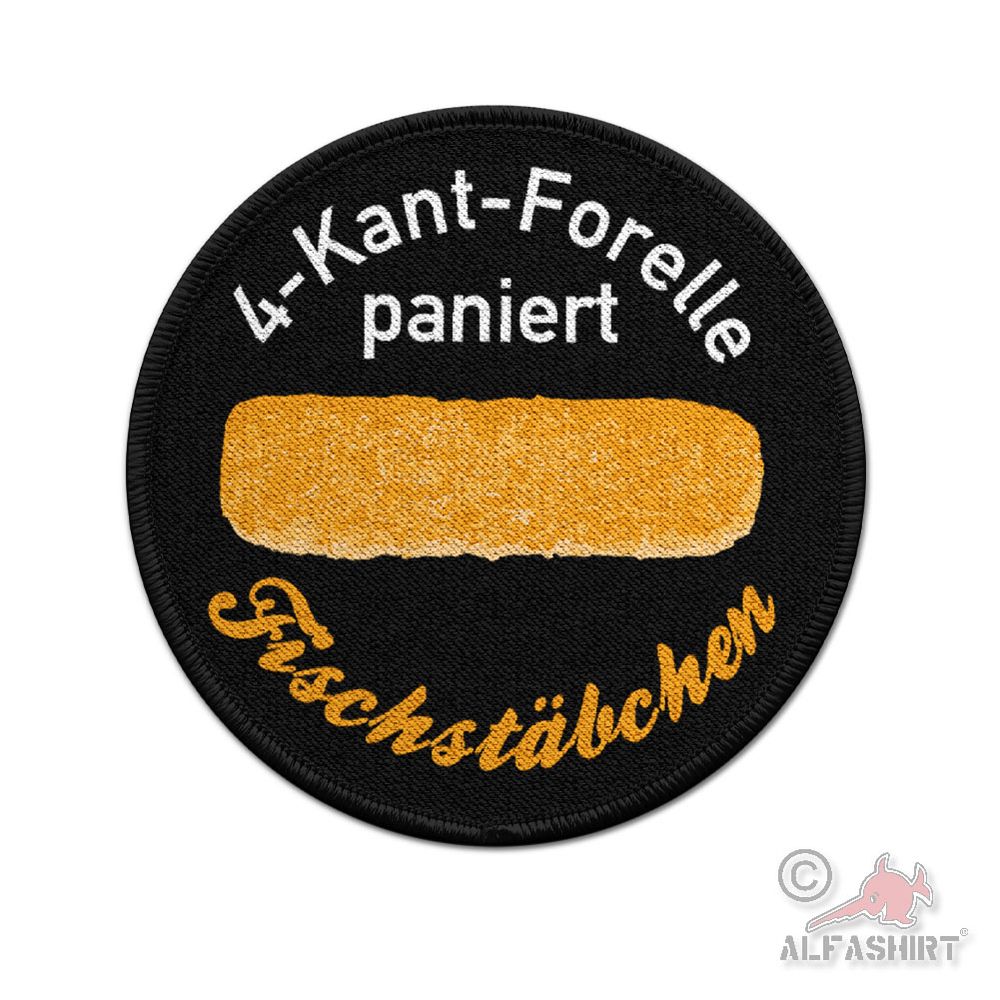 Patch 7,5cm 4 Kant Forelle paniert Fischstäbchen Fisch Lieblingsfisch #45379