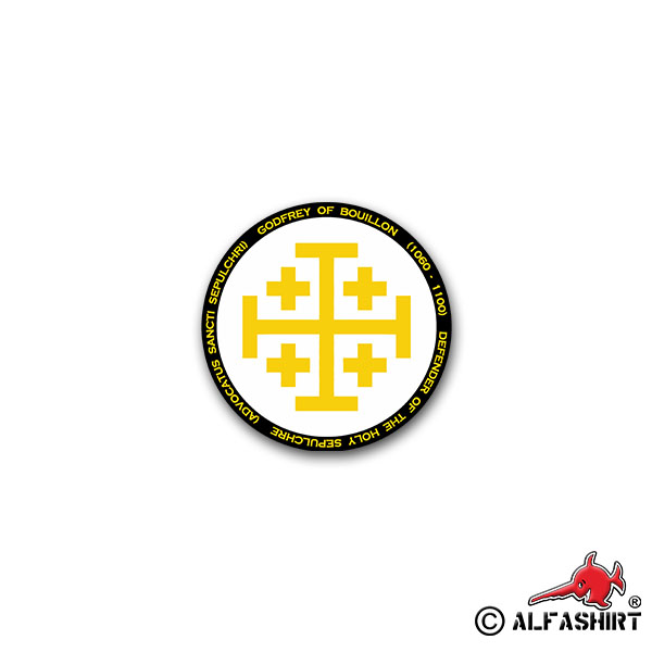 Aufkleber/Sticker Godfrey of Bouillon Kreuzritter Christ Religion 7x7cm#A2292