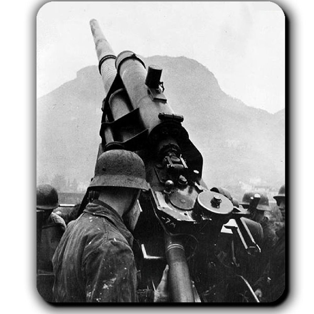 8,8cm Flak 37 Kanone Flugabwehrkanone Deutschland Luftwaffe - Mauspad #13792