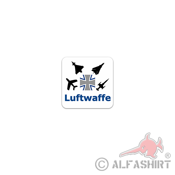 Sticker Luftwaffe BW Air Force German Jagdflugzeug 7x7cm A3413