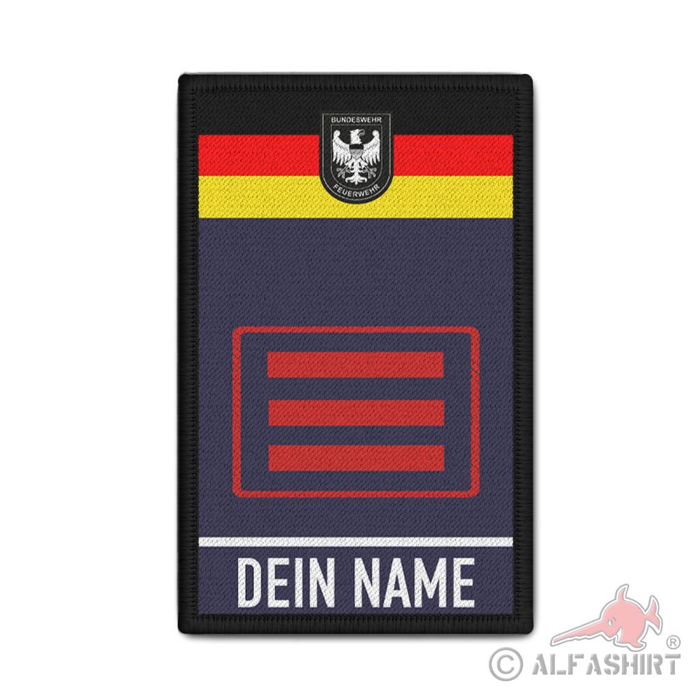 Rank Patch personalisiert Bundeswehrfeuerwehr Brandmeister BrdM A7 Dienst #43557
