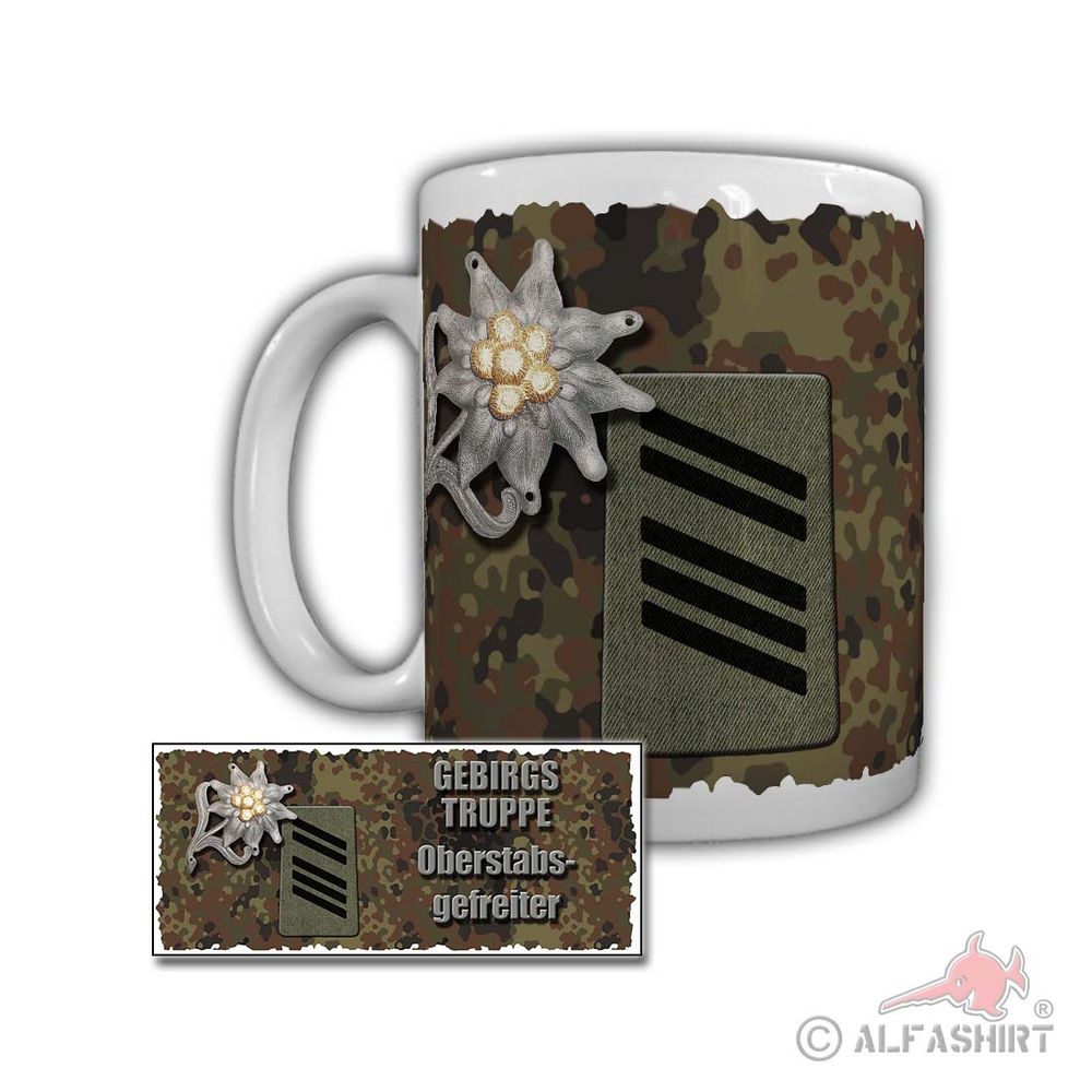 Tasse Gebirgstruppe Oberstabsgefreiter Gattungszeichen Alpenkorps Heer #29590