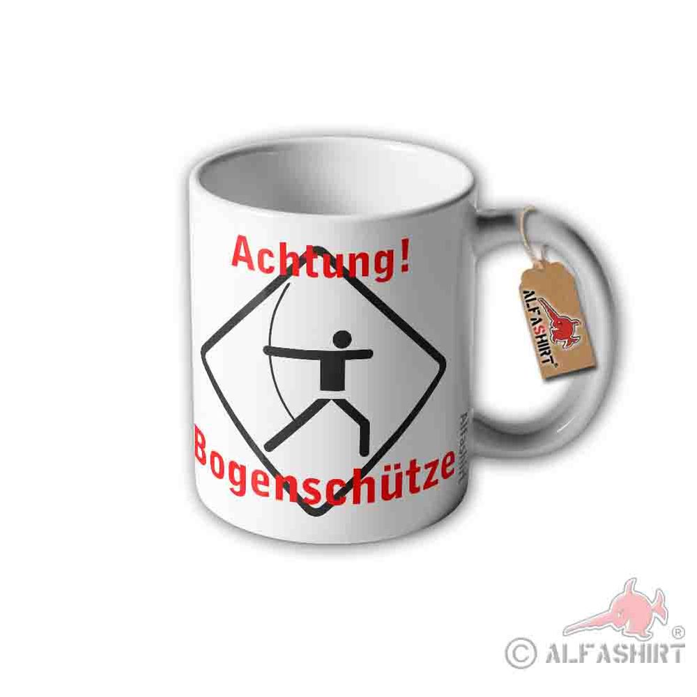 Achtung Bogenschütze Tasse  Bogenschießen Sportschütze Pfeile Bogen Jäger #30973