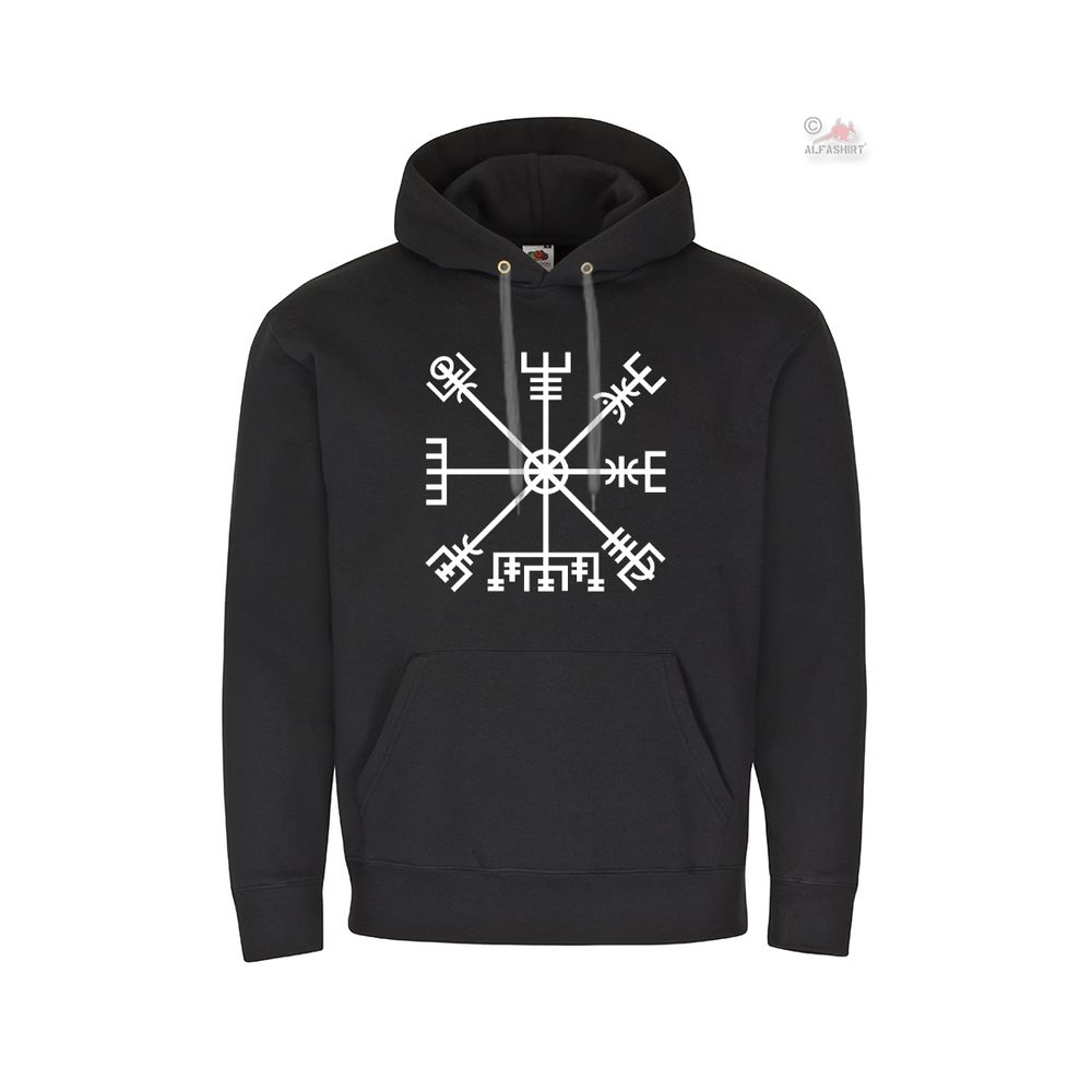 Hoodie Vegvisir Das den Weg Zeigende Symbol Nordischen Mythologie Sigille #36176