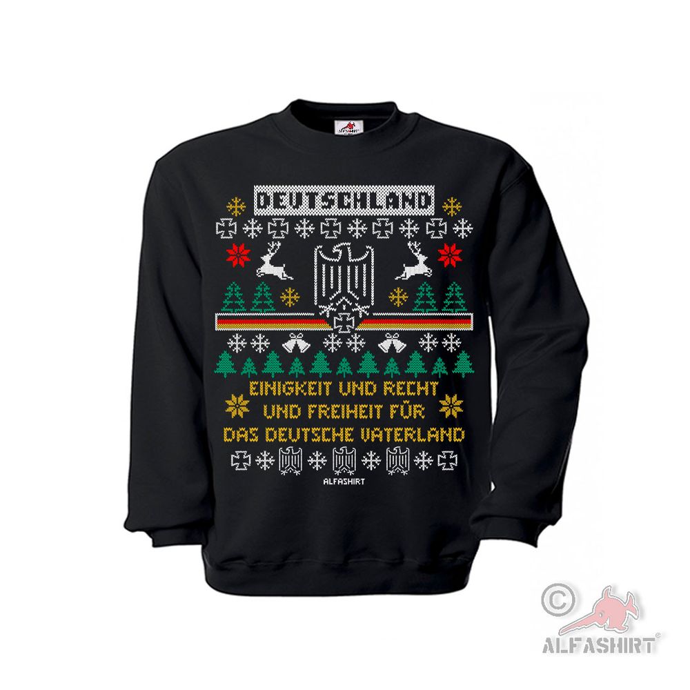 Pulli X-Mas DEUTSCHLAND Weihnachten Einigkeit Recht Pullover#45541