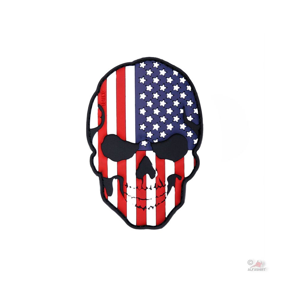 USA Skull 3D Rubber Amerika Us Navy Army Schädel Einsatz Abzeichen 9x6cm #23000