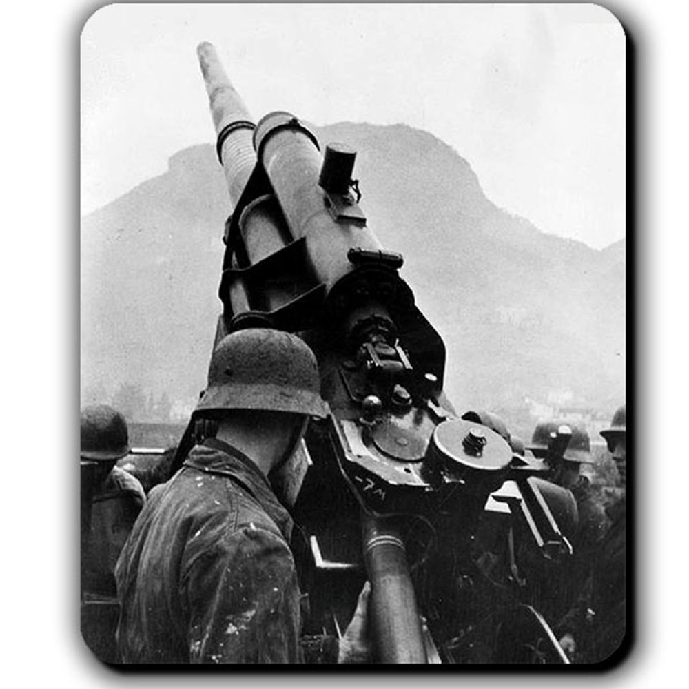 8,8cm Flak 37 Kanone Flugabwehrkanone Deutschland Luftwaffe - Mauspad #13792