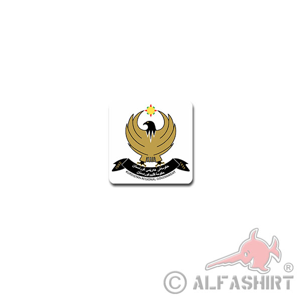 Kurdistan Coat of Arms Sticker Autonomous Region of Kürdistan 7x7cm # A3655