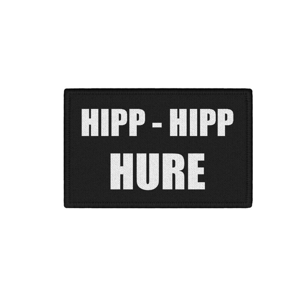 Patch HIPP HIPP HURRA Fun Humor Lustig Spaß an der Freude 7,5x4,5cm #34251