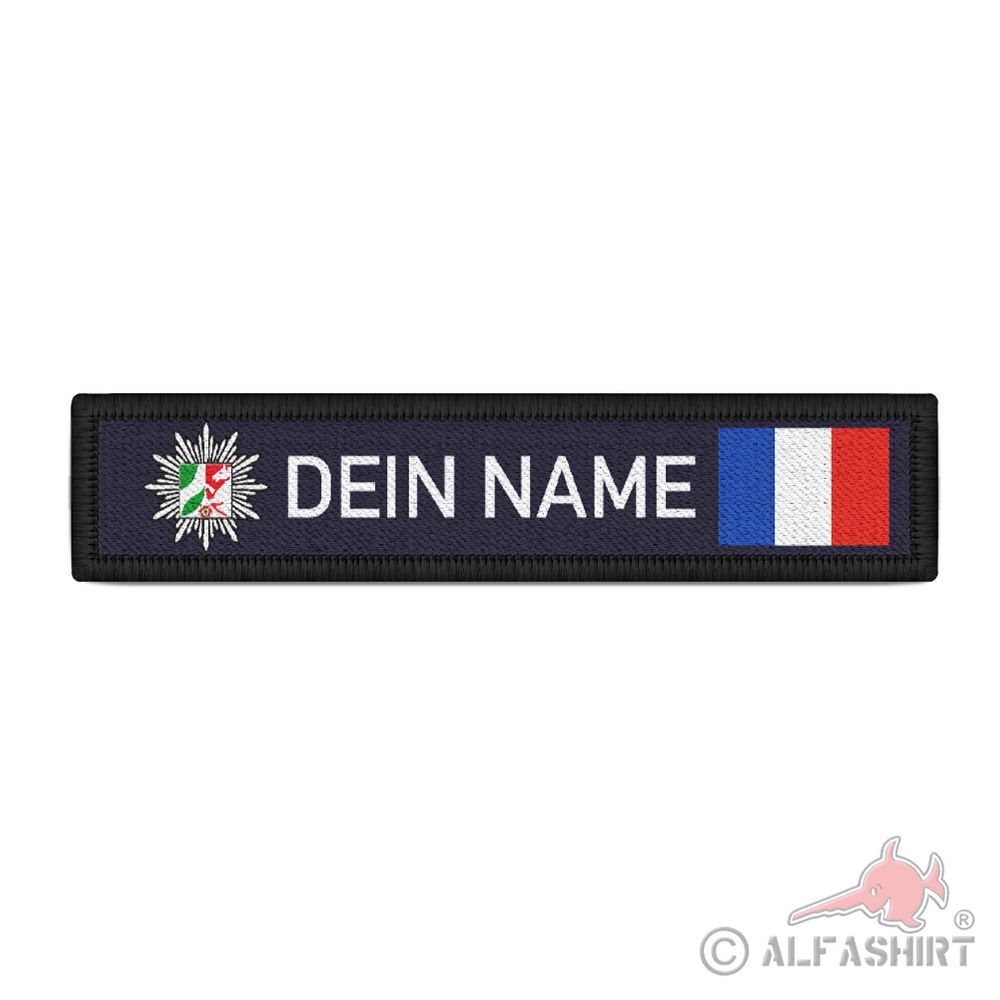Patch Namensschild Polizei NRW Frankreich  Streifen personalisiert #39430