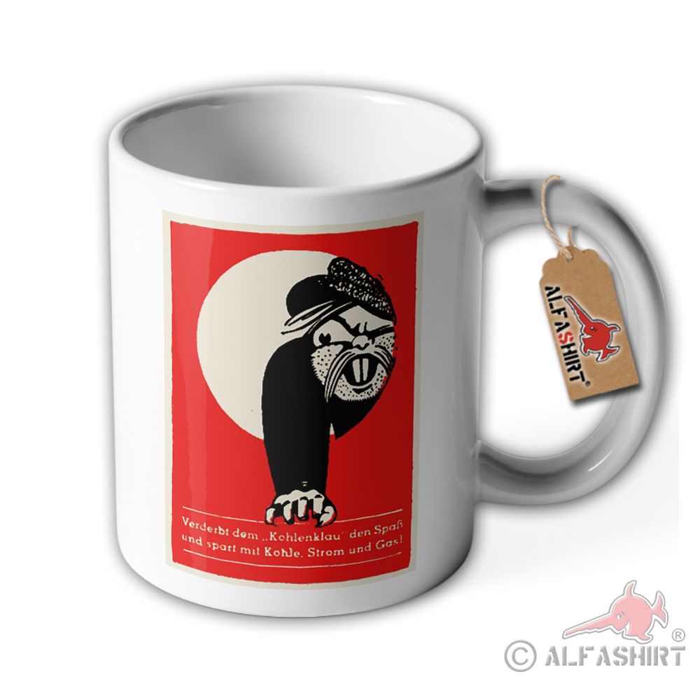 Tasse Kohlenklau geht um ! Fasst Ihn ! Warnung vor Dieb ! Briefmarken #40428