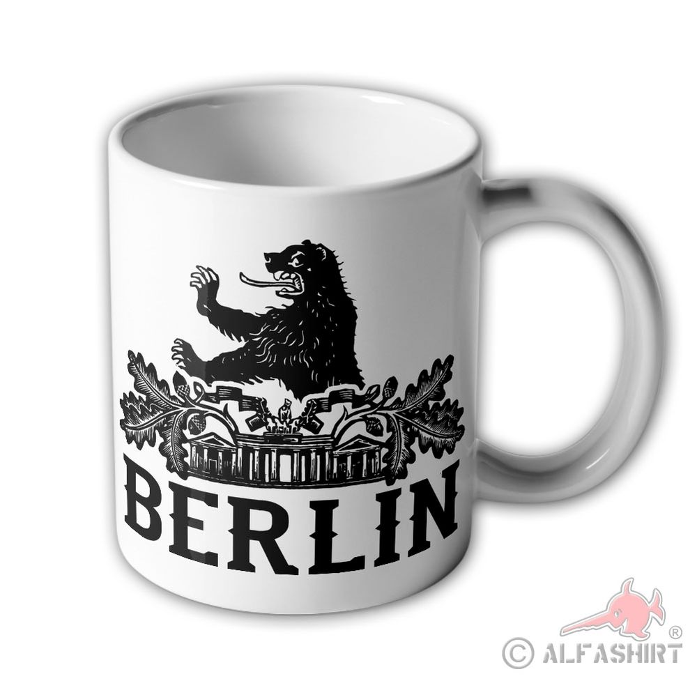 Tasse Berlin Old School Bär Brandenburgertor Becher Eichenlaub#3083