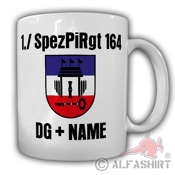 1 SpezPiRgt 164 with NAME Special Pioneer Regiment Rank Cup # 24731