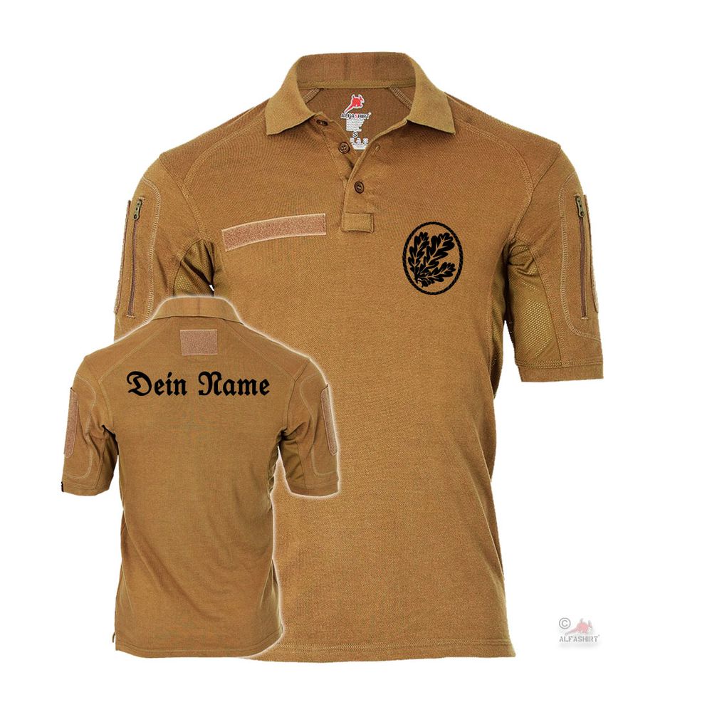 Tactical Poloshirt sand personalisiert Text Jägereichenlaub Jäger #42107