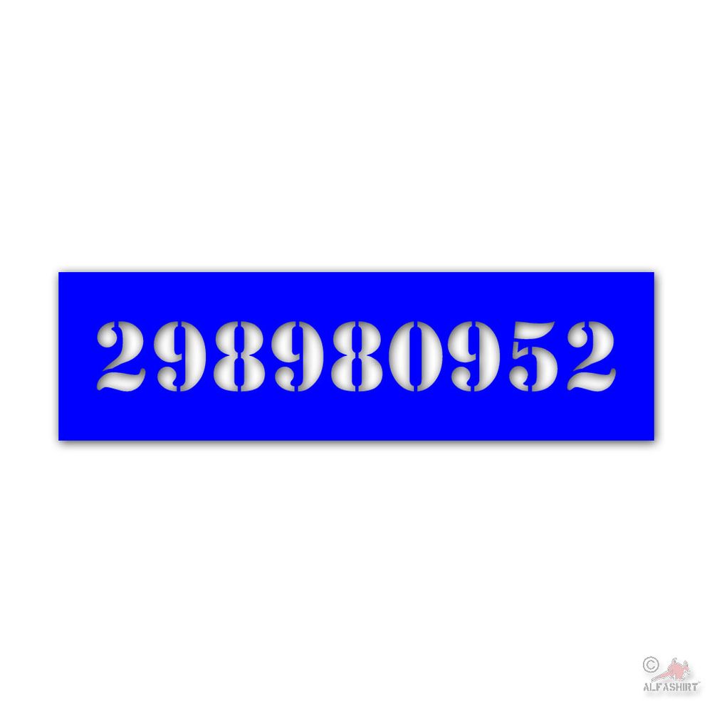 Lakierschablonenaufkleber hood number Motorhaube Nummer 298980952 44x6cm #A4674