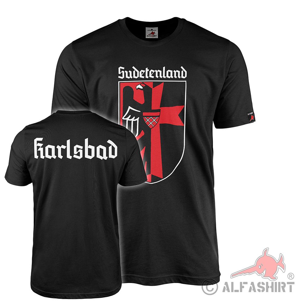 Karlsbad Sudetenland Heimat Stadt Sudetendeutsche Wappen Adler T-Shirt  #44315