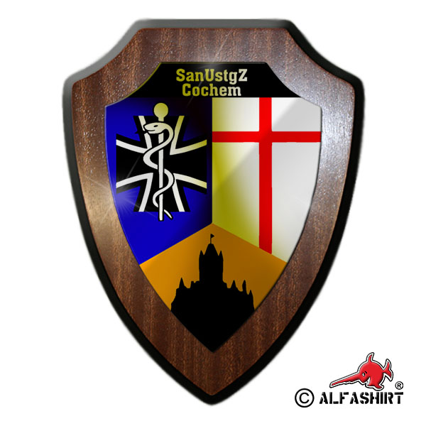 Heraldic shield / wall sign - SanUstgZ Cochem Sanitätsunterstützungszentrum # 15840