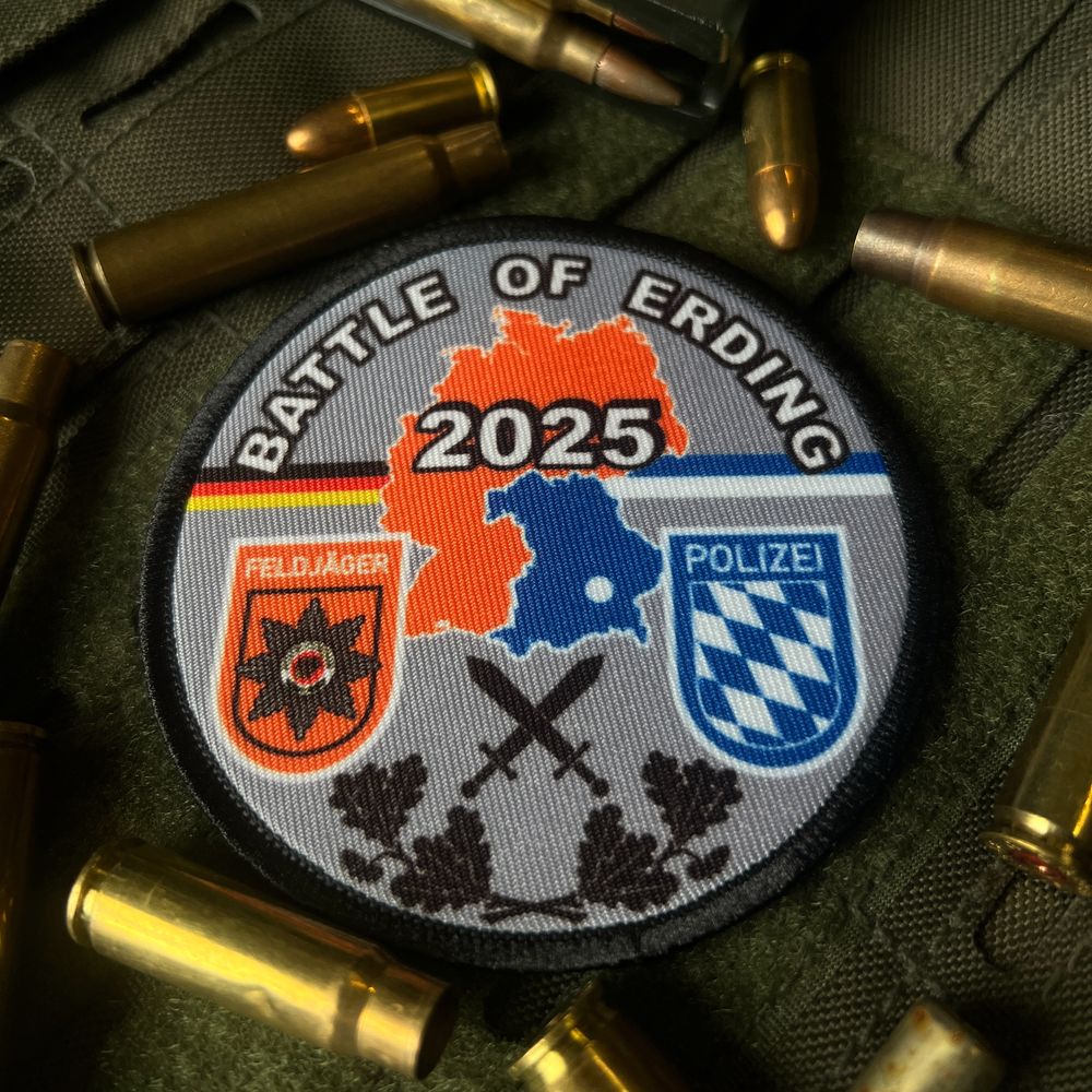 9cm Patch Battle of Erding Polizei Bayern schießt auf Bundeswehr Übung Sieg Gefecht 2025 #47035