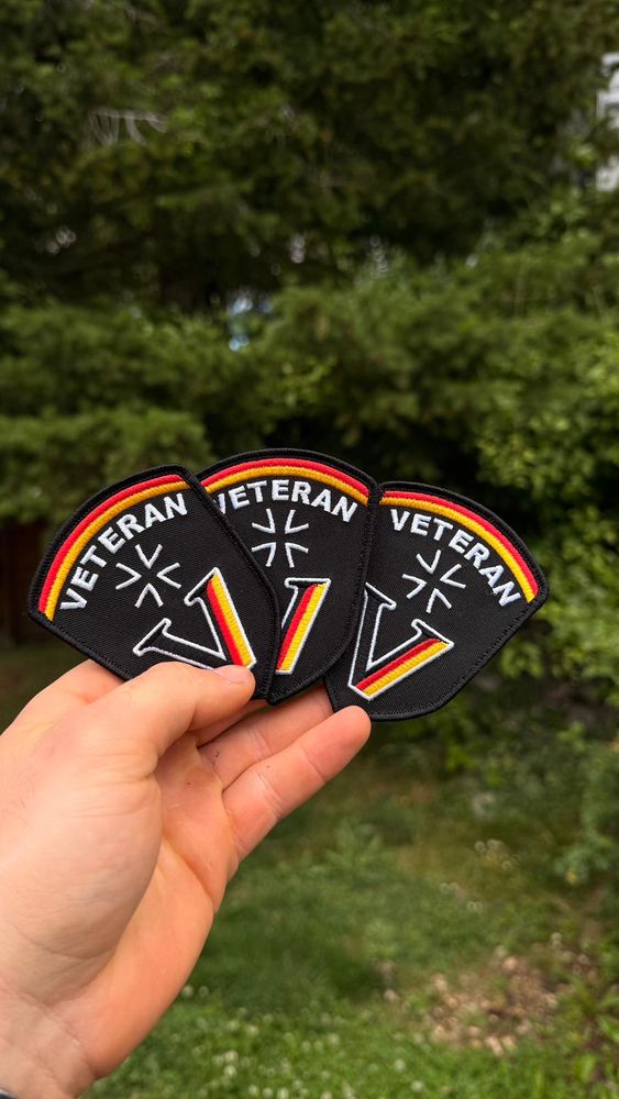 Gestickter Veteranen Patch Bundeswehr Deutschland Bw Soldat Einsatz Abzeichen 9x7cm #47615