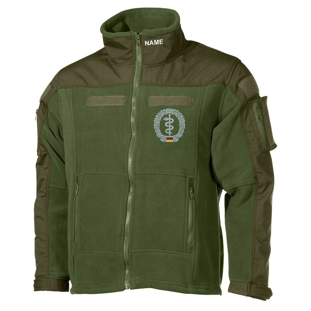 Gestickte Combat Fleecejacke Sanitäter Arzt Rettungssanitäter Bundeswehr#30487