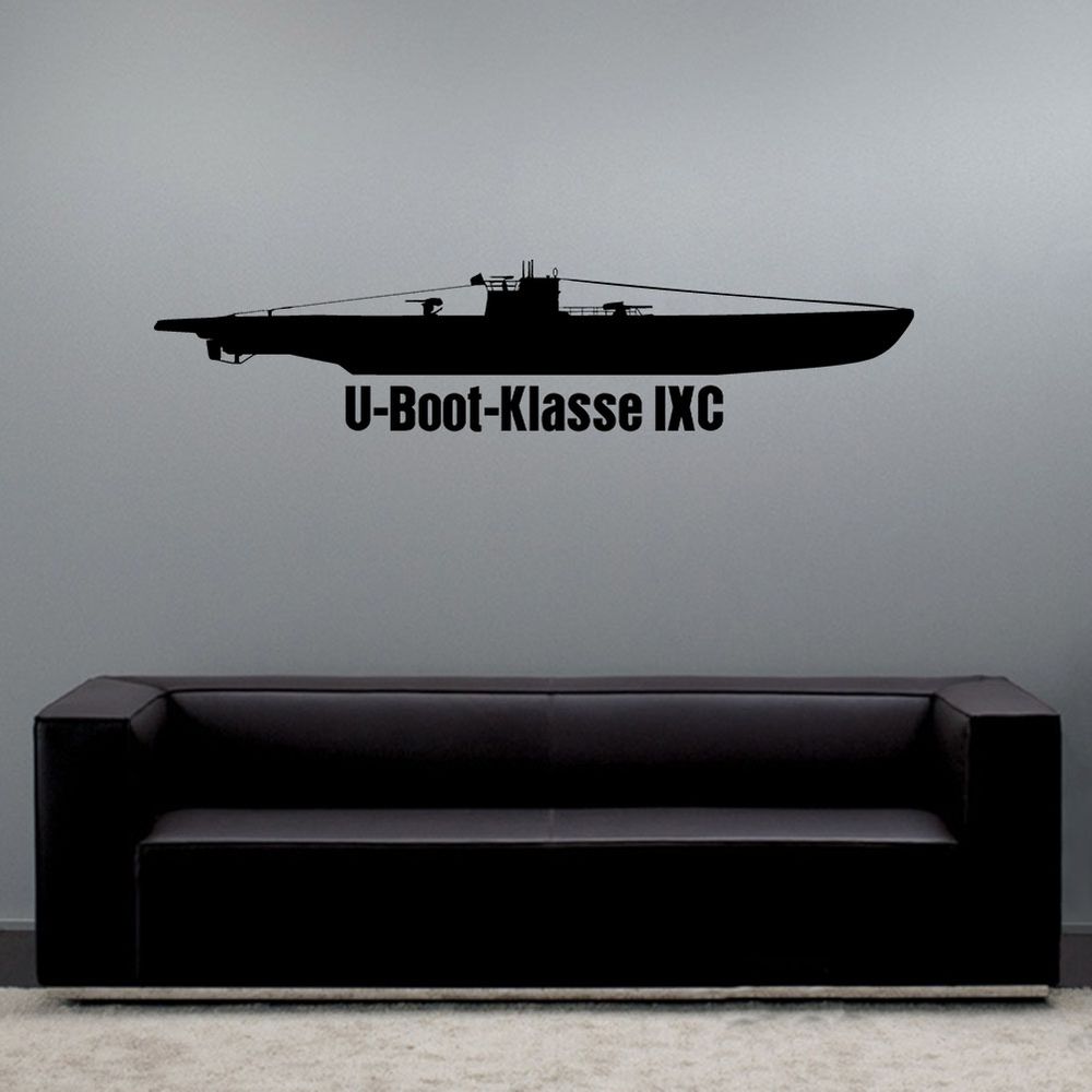 Wall decal submarine class IXC Hamburg Bremen Wesermünde U125 - U131 U153 #A6215