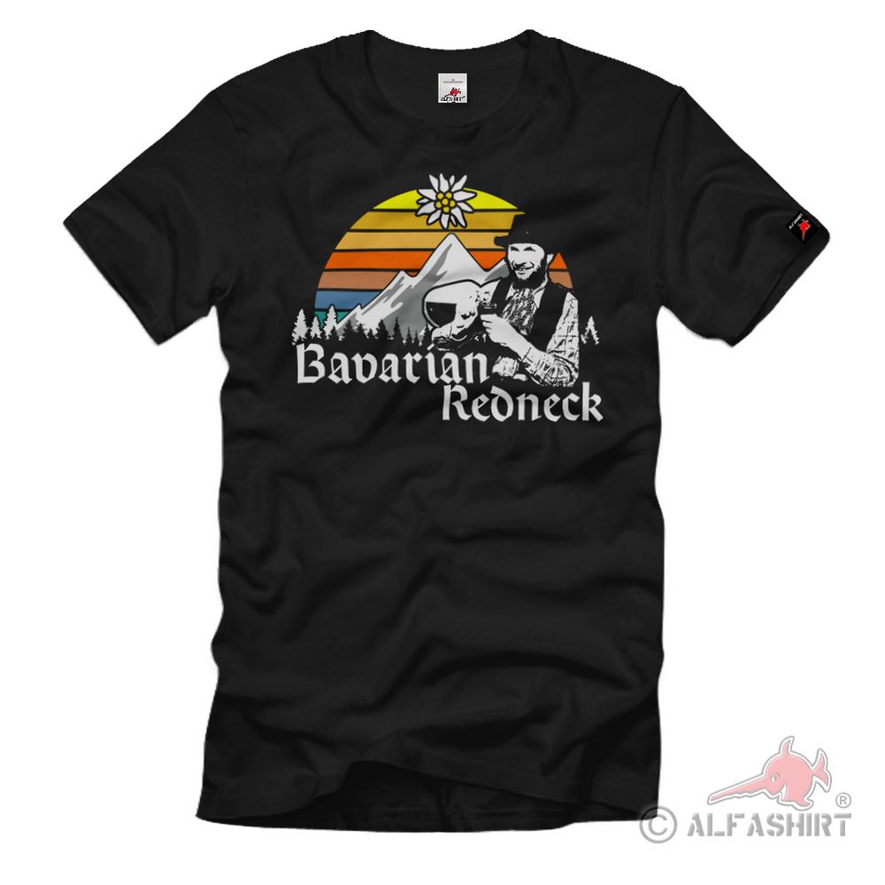 Bavarian Redneck Hillbilly Moonshine TEETH BOOZE Bavaria Alps T-Shirt # 38209