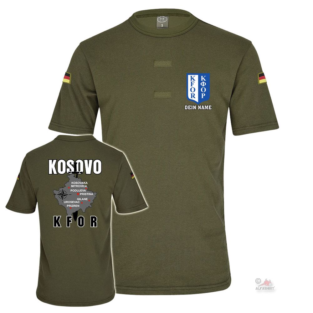 BW Tropenshirt Oliv personalisiert Klett Kosovo KFOR Einsatz NATO    #43966