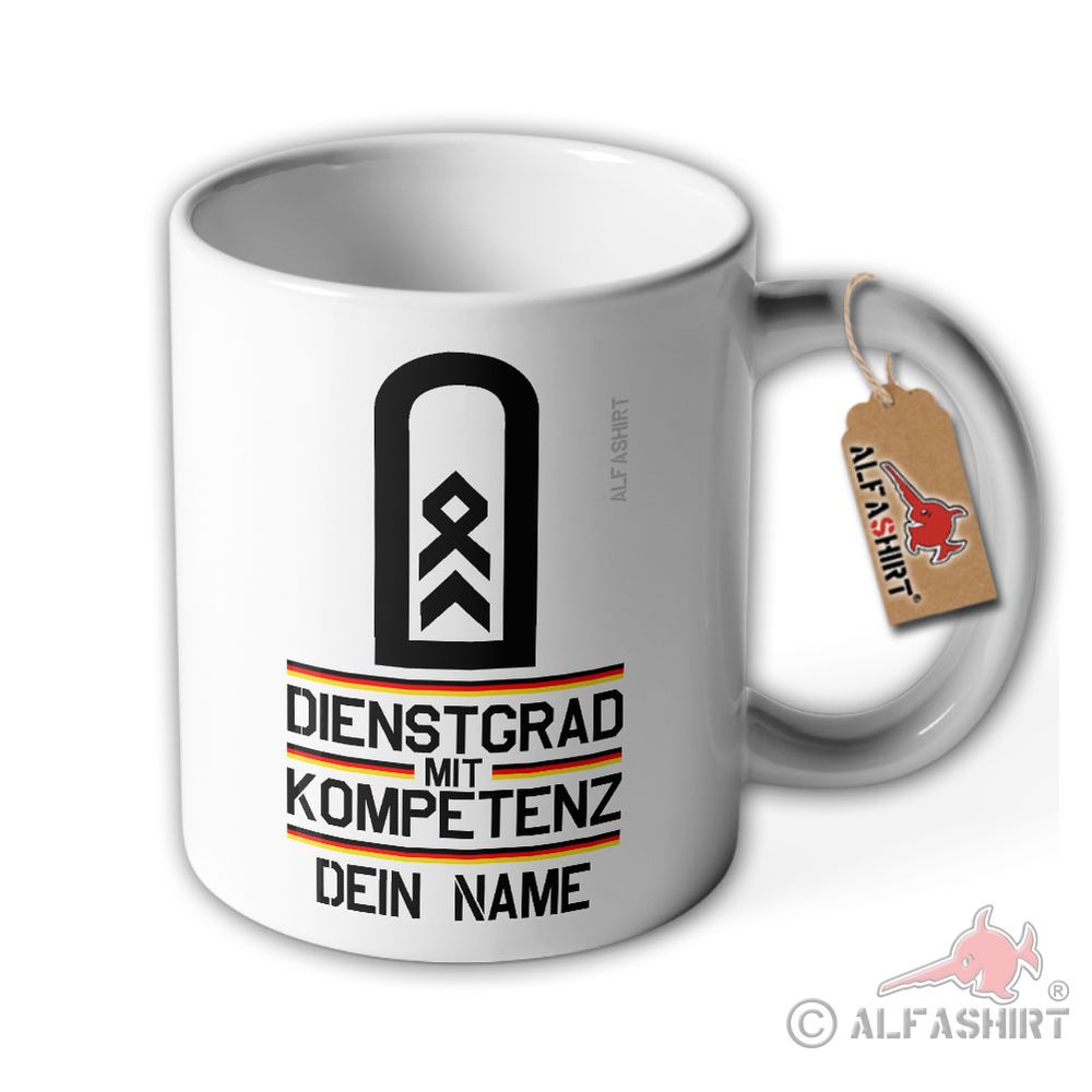 Tasse Stabsfeldwebel Kompetenz Dienstgrad Personalisiert Bundeswehr Kaffee Name #40617