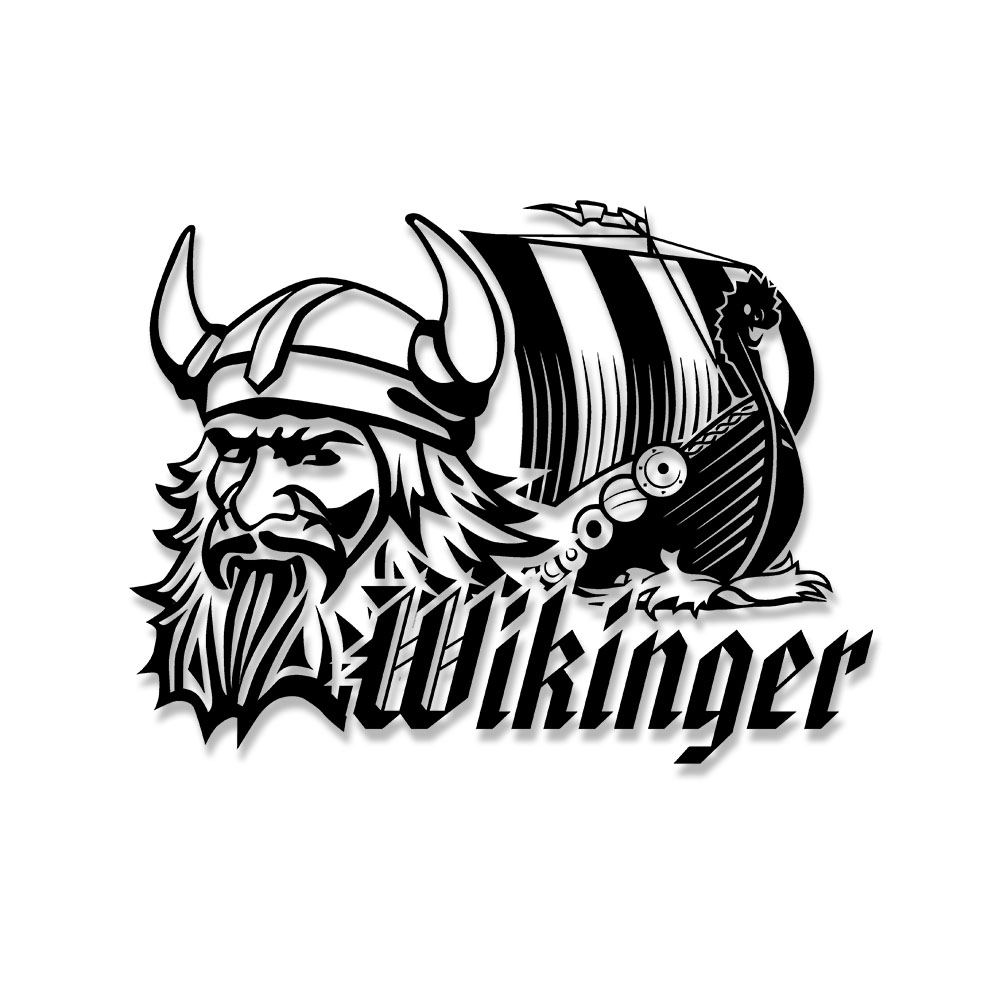 Vikings with boat ship Nordmann helmet sticker large 45x60cm # A5663