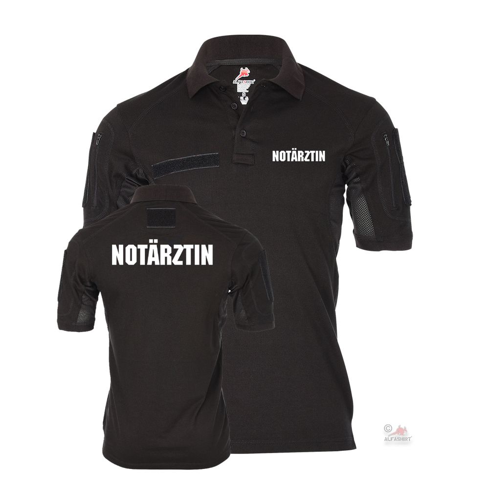 Tactical Poloshirt Notärztin Ärztin Rettungsdienst Sanitäterin schwarz #30422