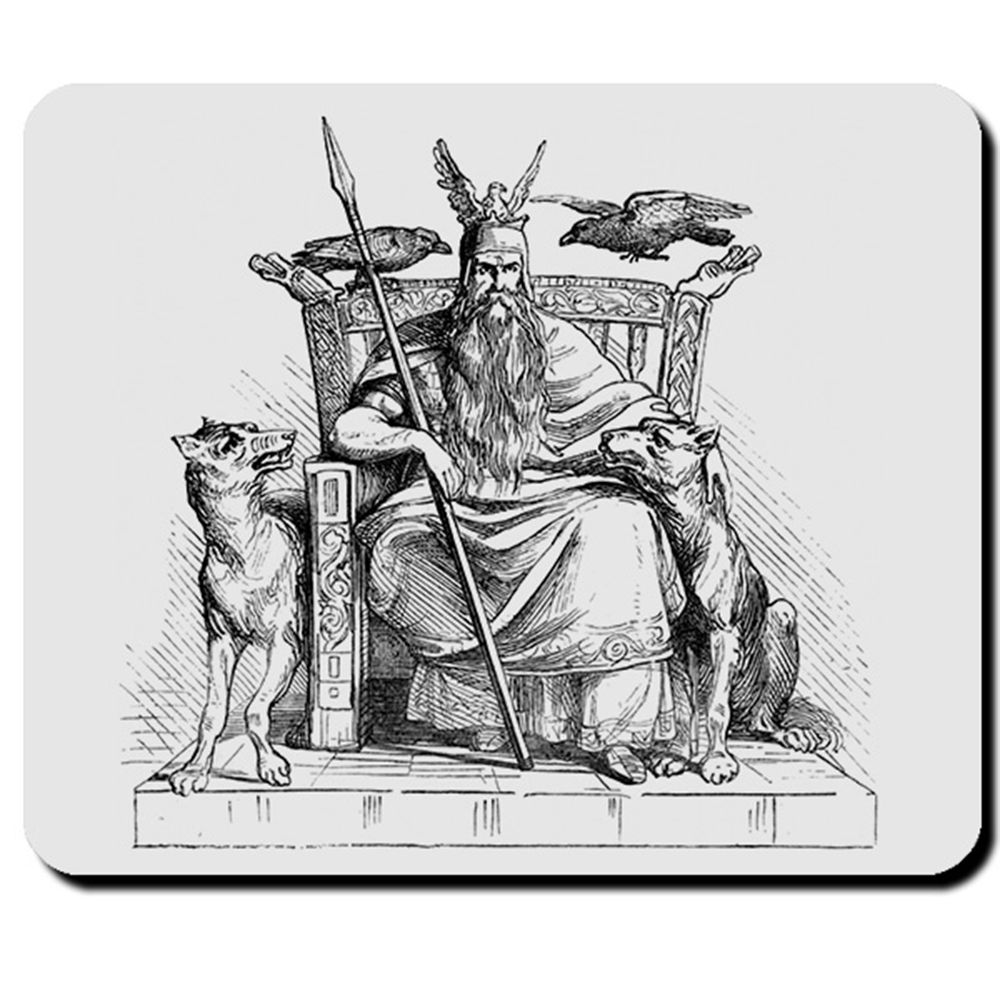 Odin Wikinger Mythologie Geschichte Gott Raben Wolf Allvater - Mauspad #7729