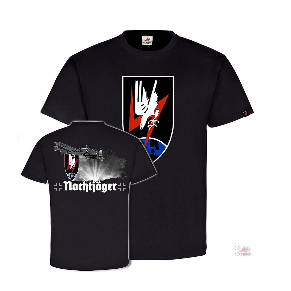 Nachtjäger NJG Luftwaffe Nachtjagdgeschwader 2 Me 110 Zerstörer T-Shirt #31858
