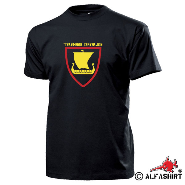 Telemark Bataljon Wappen Abzeichen Wikingerschiff Drachenboot T Shirt #17299