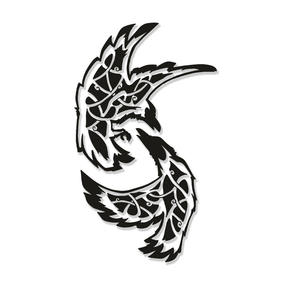 Wandtattoo Hugin unf Munin schwarz Wotan Raben Odin 45x76cm#A5706
