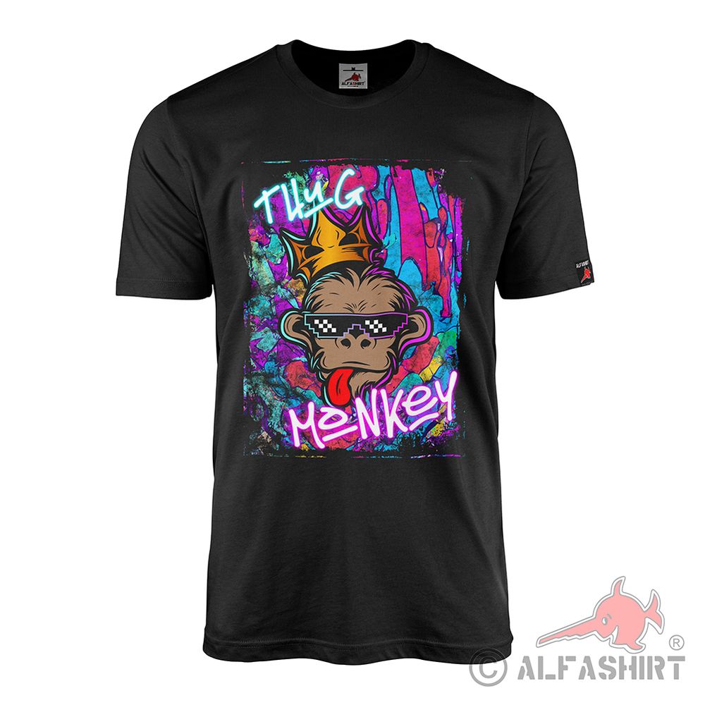 Thug Monkey Ghetto Bat Monkey Hip Hop Culture Gangsta Rap T-Shirt#42237