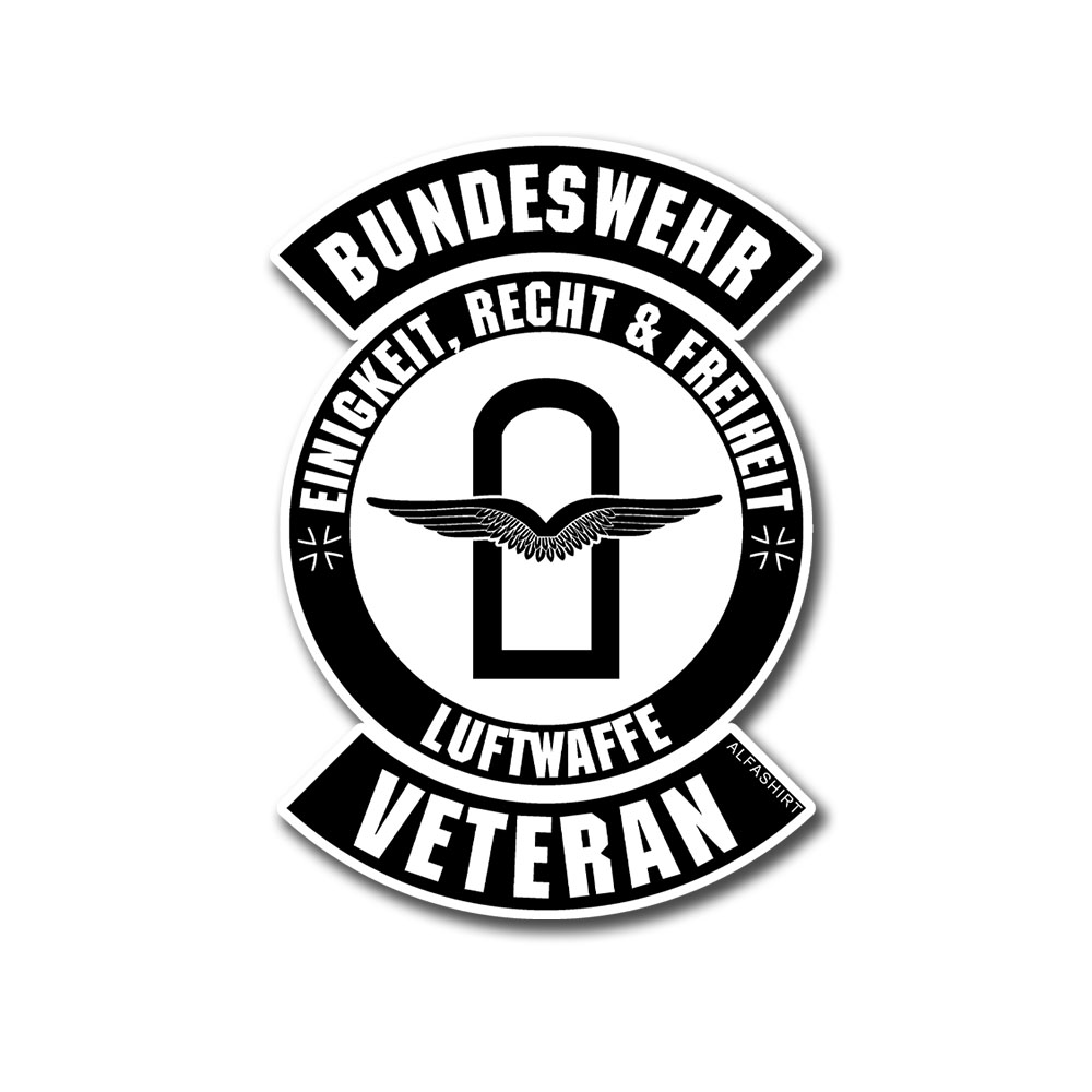 Aufkleber Bundeswehr Luftwaffe Veteran Schwingen 14x20cm #A6266