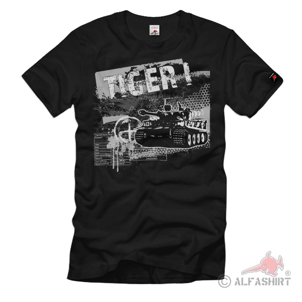 Tiger 1 Grunge Art Panzerkampfwagen 6 Art World Tank T-Shirt # 37682