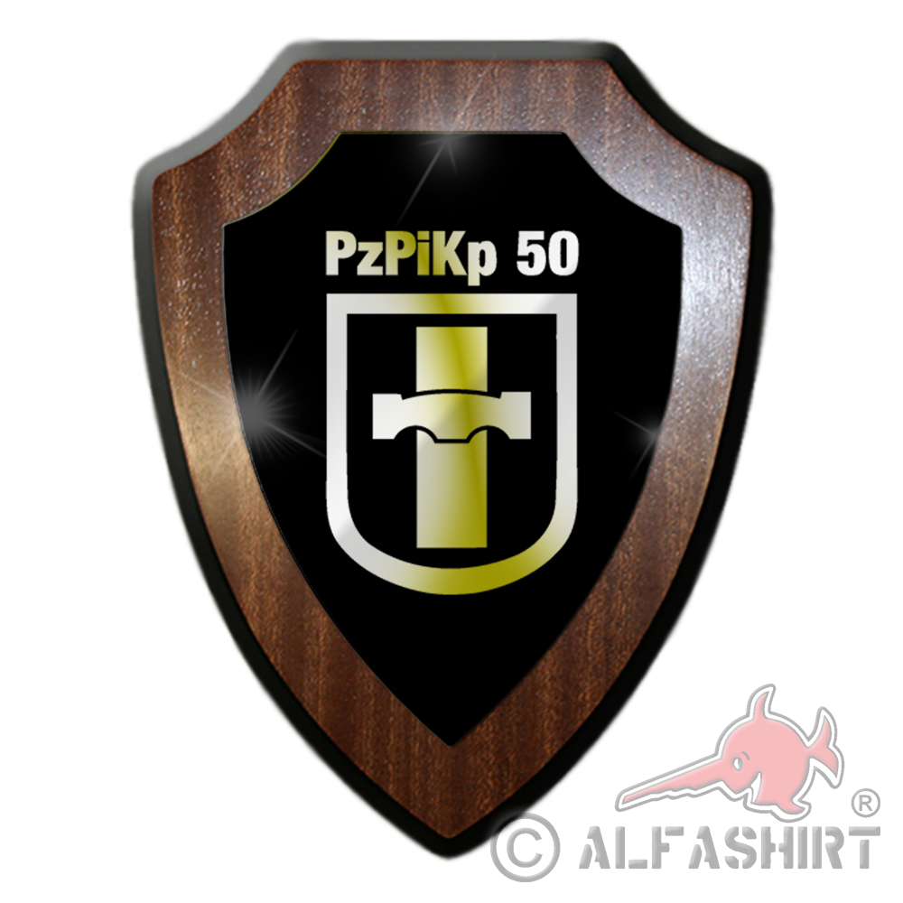 Heraldic shield / wall shield - PzPiKp 50 Panzerpionierkompanie BW unit # 26509