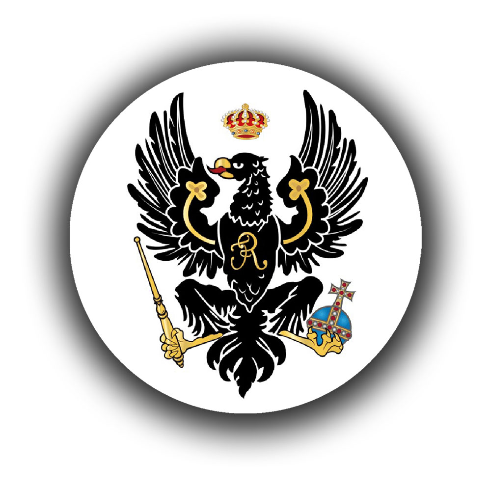 Aufkleber 38mm Rund Königreich Preußen FR Fredericus Rex Krönung Monarchie Insignien Berlin A6937