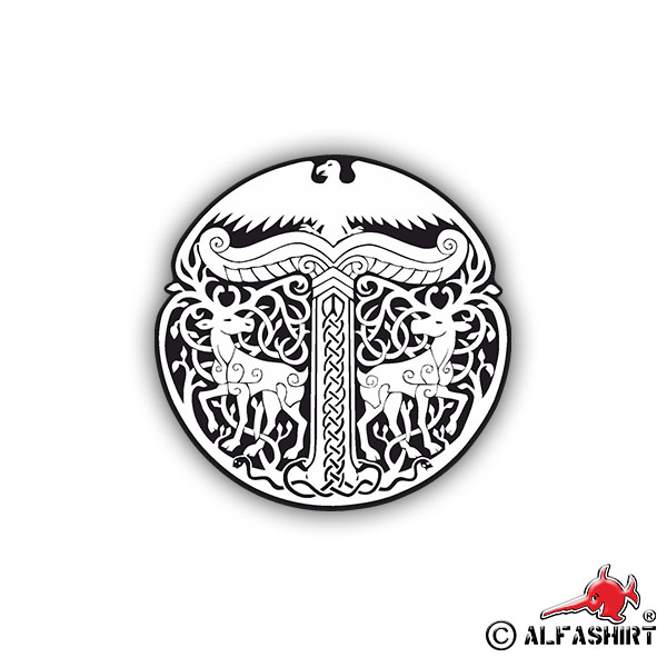 Aufkleber/Sticker Irminsul Germanisch Wikinger Irmensäule Keltenbaum 7cm A689