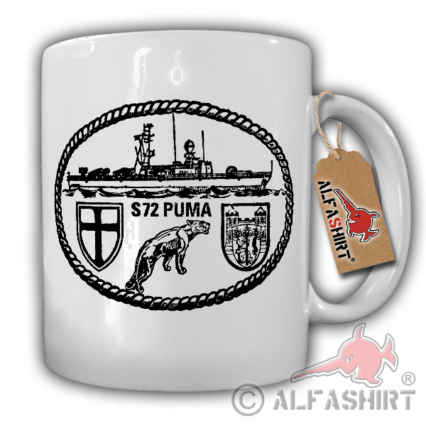 Tasse S72 S-Boot P6122 Puma Schnellboot BW Marine Schiff Besatzung #17941