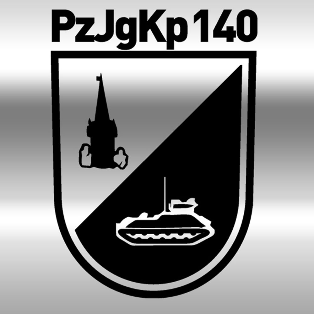 Aufkleber/Sticker PzJgKp 140 Panzerjägerkompanie Wappen Abzeichen 10x7cm #A414