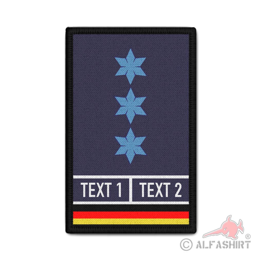 Rank Patch POLIZEI personalisierbar Dienstgrad Text Bundesland 9,8cmx6 #40120