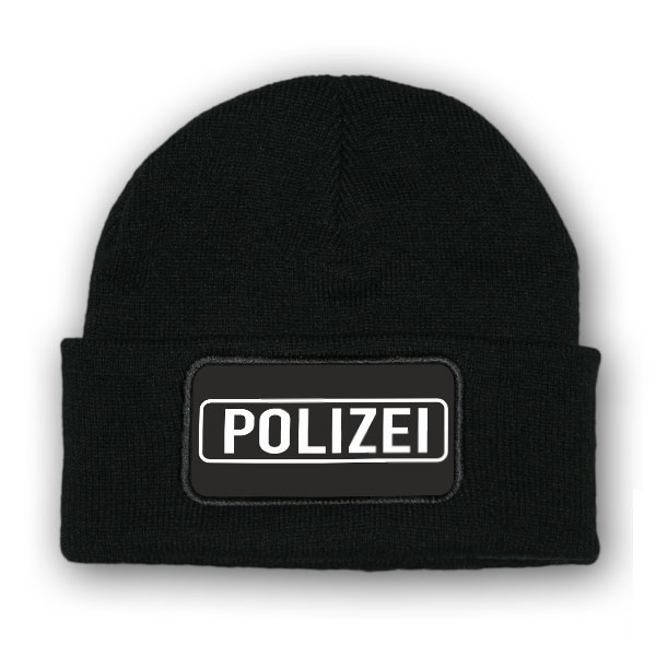 Mütze/Beenie - Polizei Police Abzeichen Winter Geschenk Streife - #10352 m