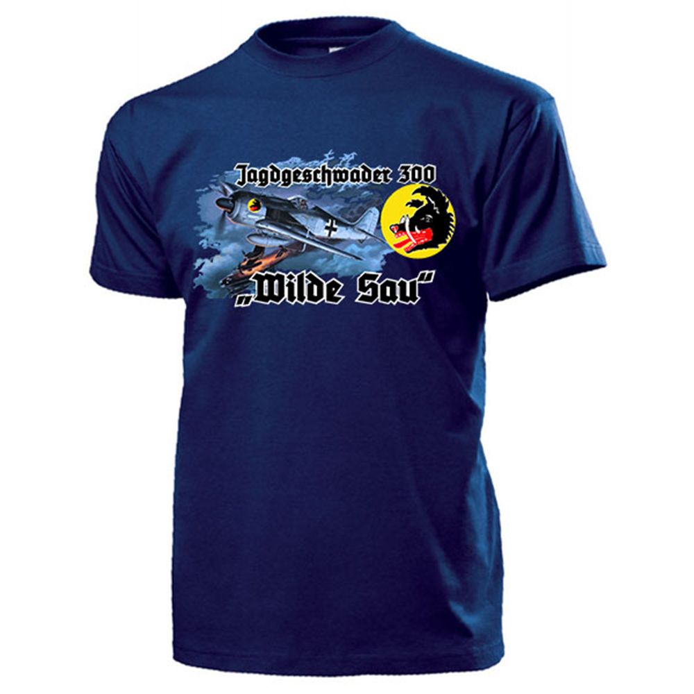 Jagdgeschwader 300 WILDE SAU Deutsche Luftwaffe FW190 Tagjäger - T Shirt #13298