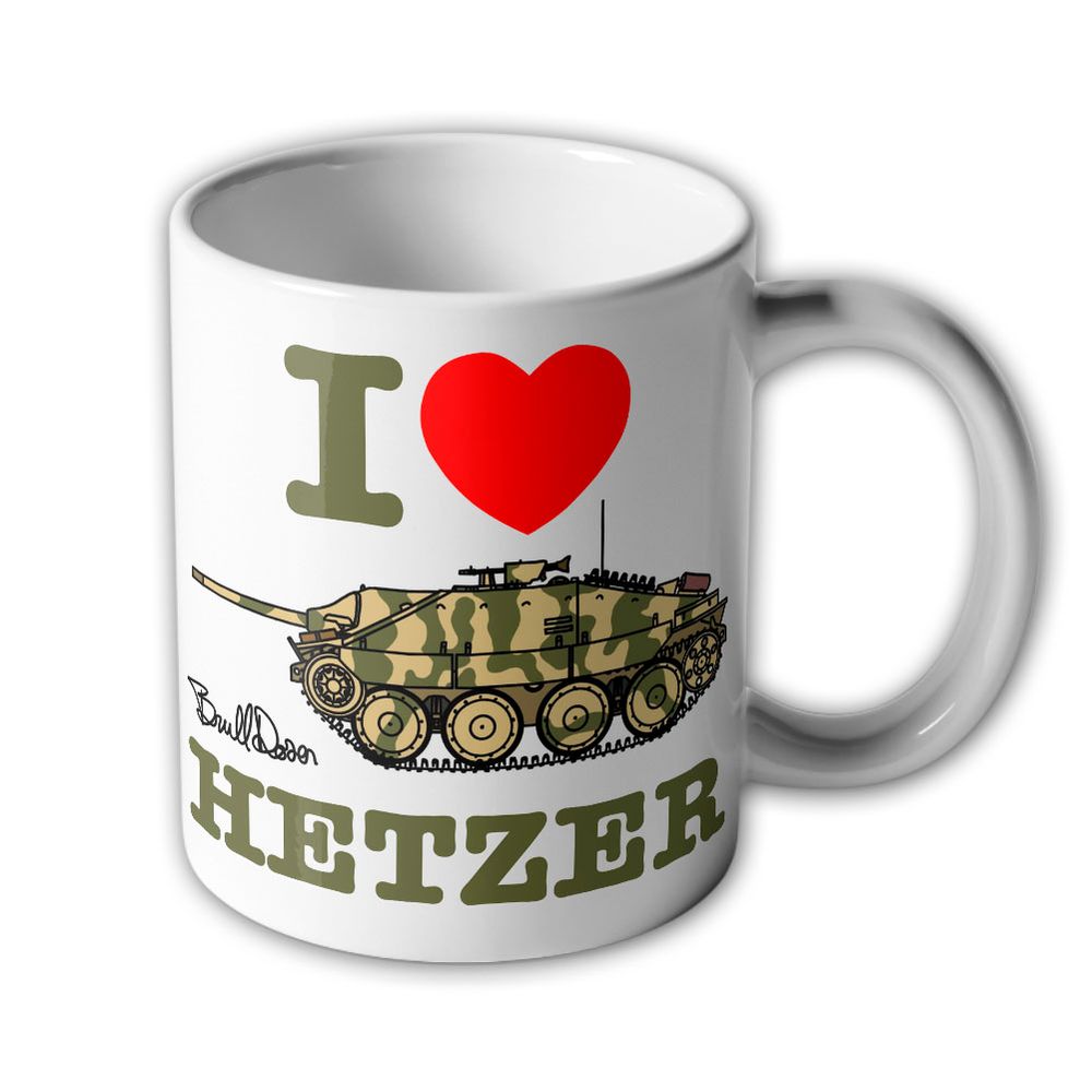 BRULLDOZER Tasse I Love Hetzer Jagd-Panzer 38 Camo WW2 Fan Becher #47385