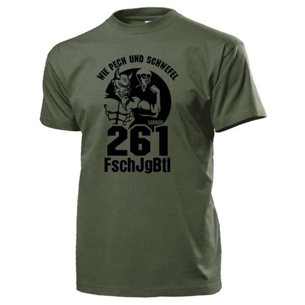 FschJgBtl 261 Lebach Paratrooper Battalion Green Devil - T Shirt # 17682